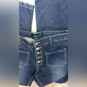 MidiRoss Dark Blue button fly Flared western style Women's Jeans